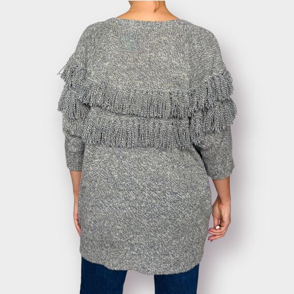 90s Bonnie Lee Leroy Gray Fringe Sweater - Picture 6 of 8